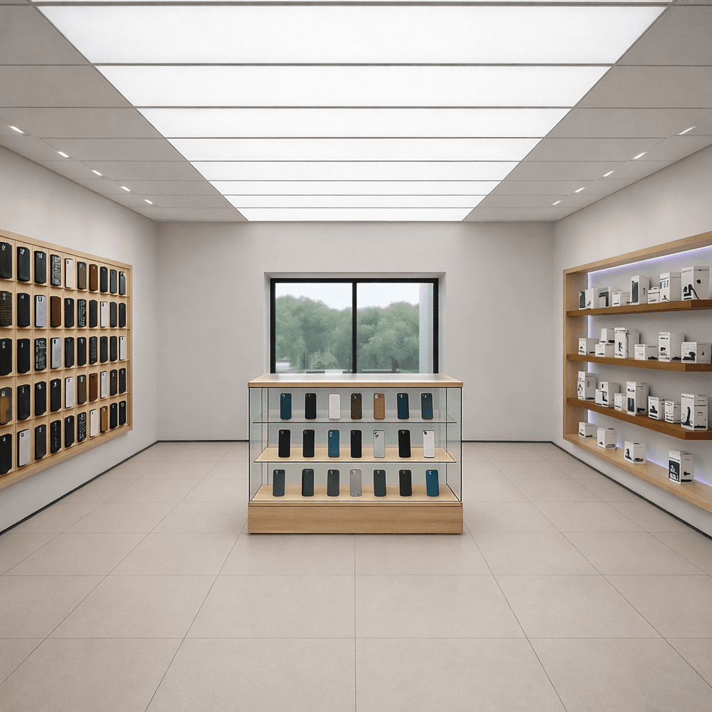 GothTech repair shop with phone cases and accessories on display